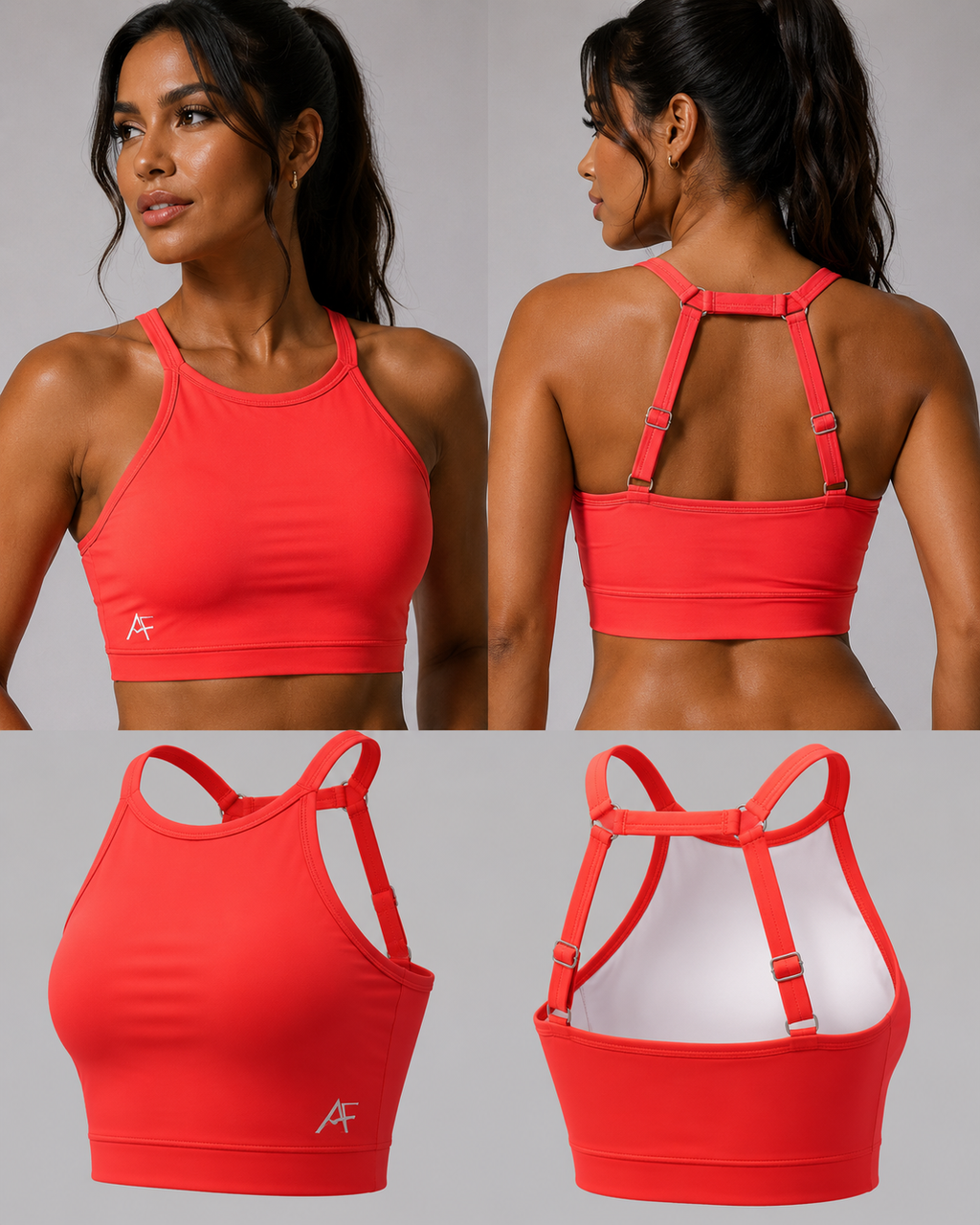 Top Deportivo Coral Crossfit - Vista frontal y trasera