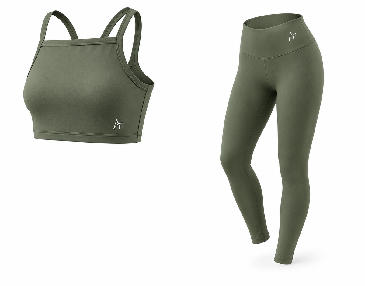 Top Deportivo Cut-Out Verde Militar / Military Green Cut-Out Sports Top - Alma Fit