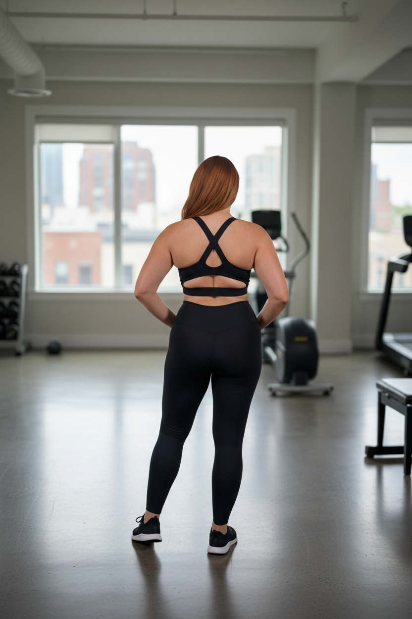 Legging Tiro Alto Negro - Espalda